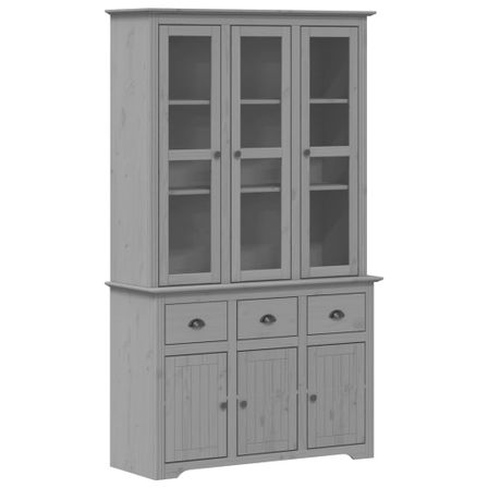 Buffet BODO gris 115,5x43x200,5 cm bois massif de pin