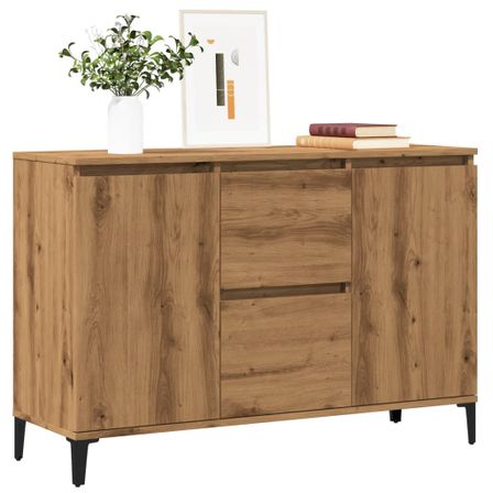 Buffet chêne artisanal 102x35x70 cm bois d'ingénierie