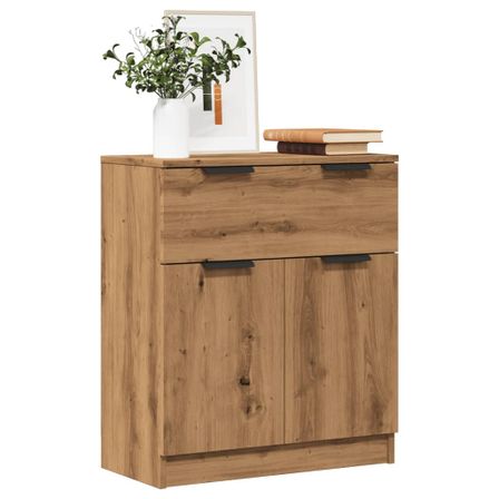 Buffet chêne artisanal 60x30x70 cm bois d'ingénierie