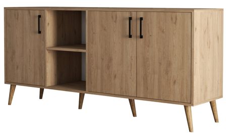 Buffet Chêne clair 4 portes Texane 180 cm