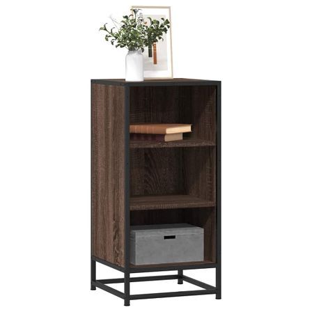 Buffet chêne marron 35,5x35x76 cm bois d'ingénierie et métal