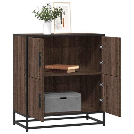 Buffet chêne marron 68x35x76 cm bois d'ingénierie