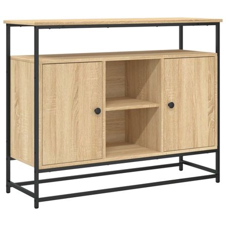 Buffet chêne sonoma 100x35x80 cm bois d'ingénierie