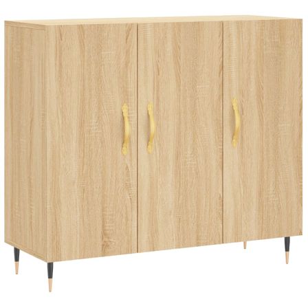 Buffet chêne sonoma 90x34x80 cm bois d'ingénierie