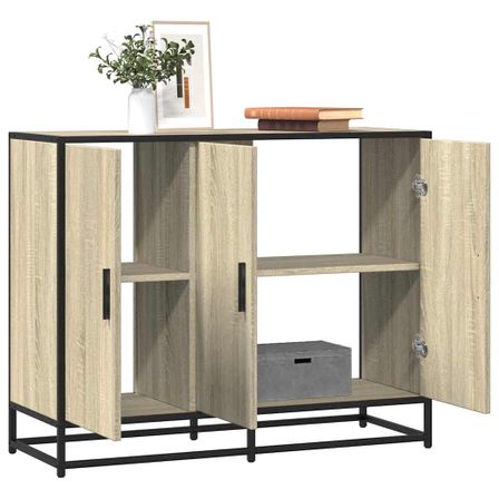 Buffet chêne sonoma 94x35x76 cm bois d'ingénierie