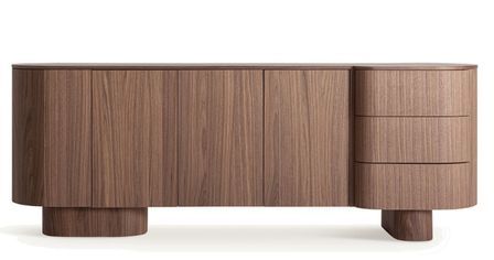 Buffet contemporain KEXBY – Noyer & lignes architecturales