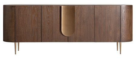 Buffet en chêne marron TINAK 220 cm – Élégance et force visuelle