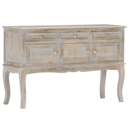 Buffet Gris 110x35x75 cm Bois massif de manguier