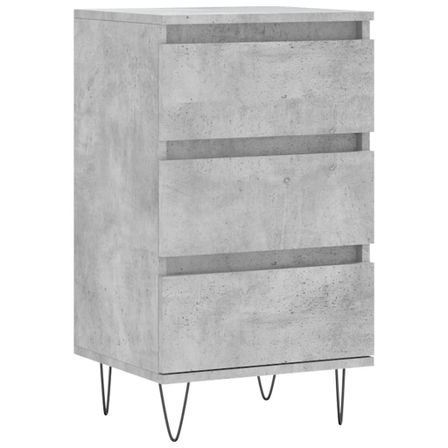 Buffet gris béton 40x35x70 cm bois d'ingénierie