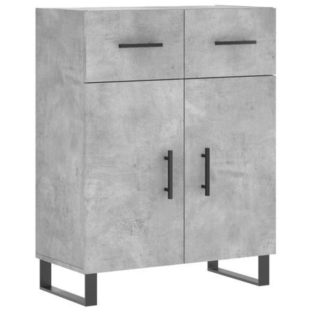 Buffet gris béton 69,5x34x90 cm bois d'ingénierie