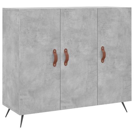 Buffet gris béton 90x34x80 cm bois d'ingénierie