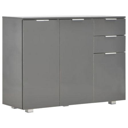 Buffet Gris brillant 107 x 35 x 76 cm