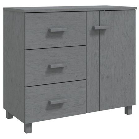 Buffet HAMAR Gris foncé 90x40x80 cm Bois massif de pin