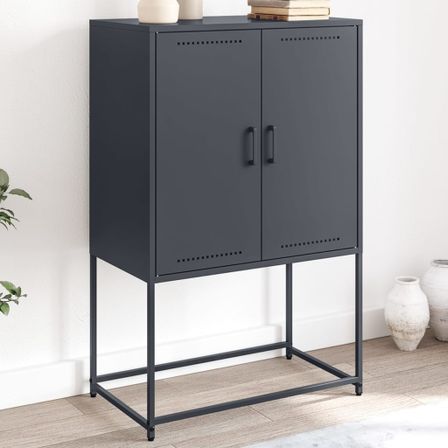 Buffet haut anthracite 68,5x38,5x107 cm acier