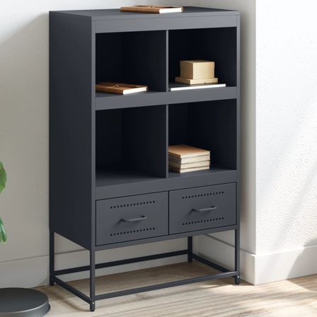 Buffet haut anthracite 68,5x39x111,5 cm acier laminé à froid