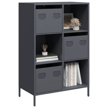 Buffet haut anthracite 68x39x103,5 cm acier
