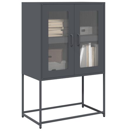 Buffet haut anthracite 68x39x107 cm acier