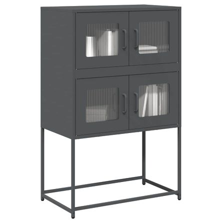 Buffet haut anthracite 68x39x107 cm acier