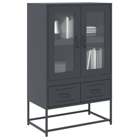 Buffet haut anthracite 68x39x111,5 cm acier