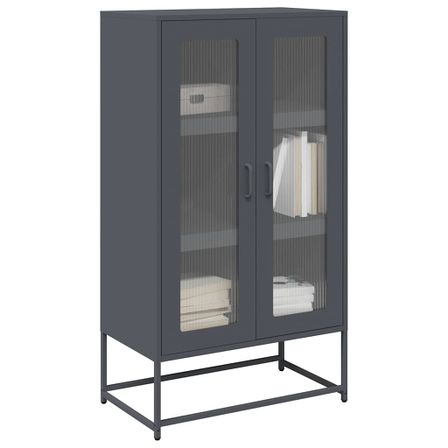 Buffet haut anthracite 68x39x123 cm acier