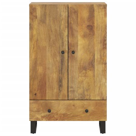 Buffet haut avec tiroir 60x33x100cm bois massif manguier et fer