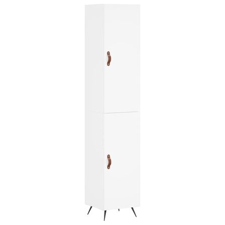 Buffet haut Blanc 34,5x34x180 cm Bois d'ingénierie