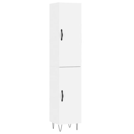 Buffet haut Blanc 34,5x34x180 cm Bois d'ingénierie