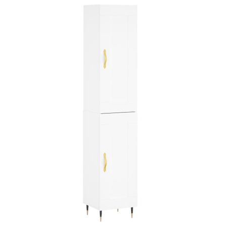 Buffet haut Blanc 34,5x34x180 cm Bois d'ingénierie