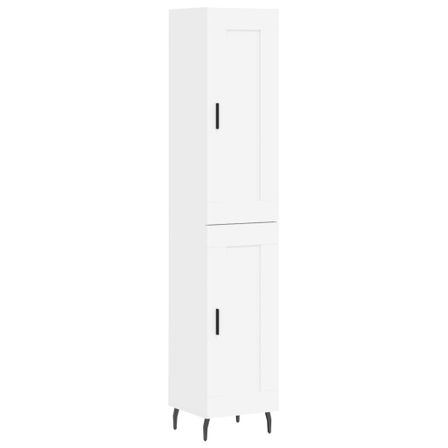 Buffet haut Blanc 34,5x34x180 cm Bois d'ingénierie
