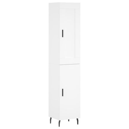 Buffet haut Blanc 34,5x34x180 cm Bois d'ingénierie
