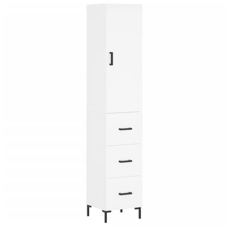 Buffet haut Blanc 34,5x34x180 cm Bois d'ingénierie