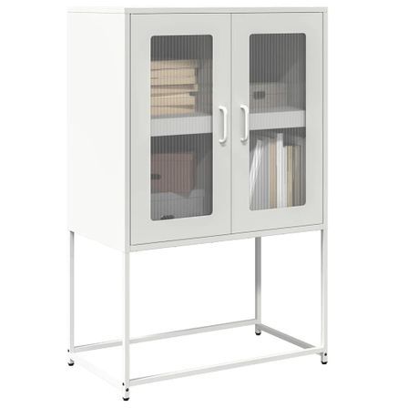Buffet haut blanc 68x39x107 cm acier