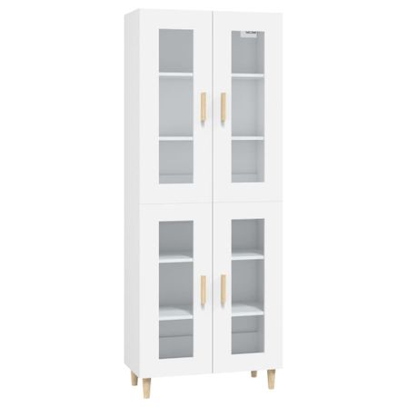 Buffet haut Blanc 69,5x34x180 cm Bois d'ingénierie 3