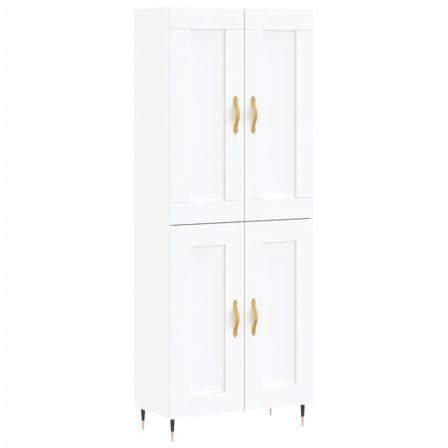 Buffet haut Blanc 69,5x34x180 cm Bois d'ingénierie