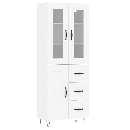 Buffet haut Blanc 69,5x34x180 cm Bois d'ingénierie