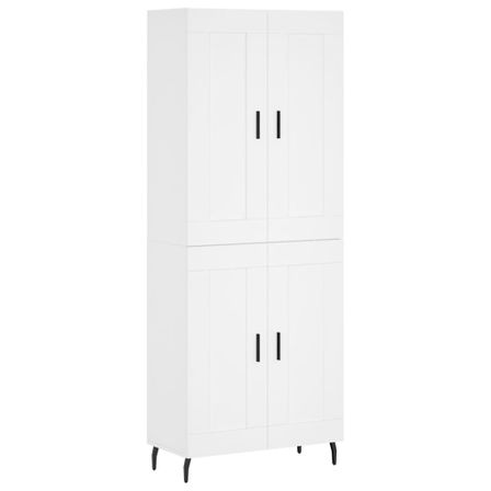 Buffet haut Blanc 69,5x34x180 cm Bois d'ingénierie