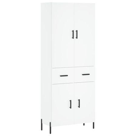Buffet haut Blanc 69,5x34x180 cm Bois d'ingénierie