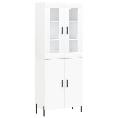 Buffet haut Blanc 69,5x34x180 cm Bois d'ingénierie
