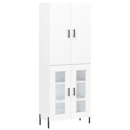 Buffet haut Blanc 69,5x34x180 cm Bois d'ingénierie