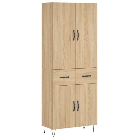 Buffet haut Chêne sonoma 69,5x34x180 cm Bois d'ingénierie