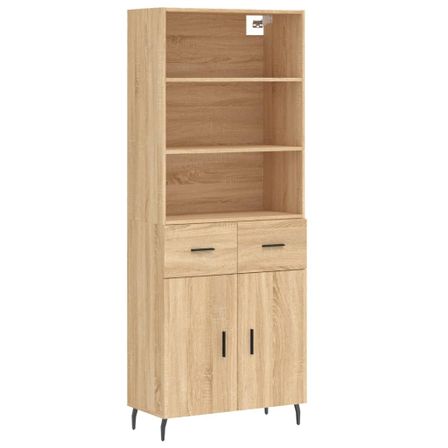 Buffet haut Chêne sonoma 69,5x34x180 cm Bois d'ingénierie