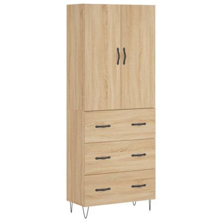 Buffet haut Chêne sonoma 69,5x34x180 cm Bois d'ingénierie