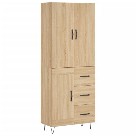 Buffet haut Chêne sonoma 69,5x34x180 cm Bois d'ingénierie