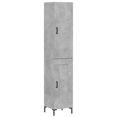 Buffet haut Gris béton 34,5x34x180 cm Bois d'ingénierie