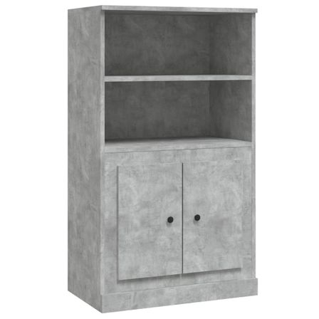 Buffet haut gris béton 60x35,5x103,5 cm bois d'ingénierie