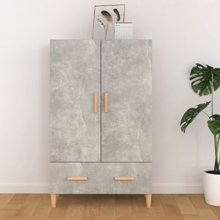 Buffet haut Gris béton 70x31x115 cm Bois d'ingénierie