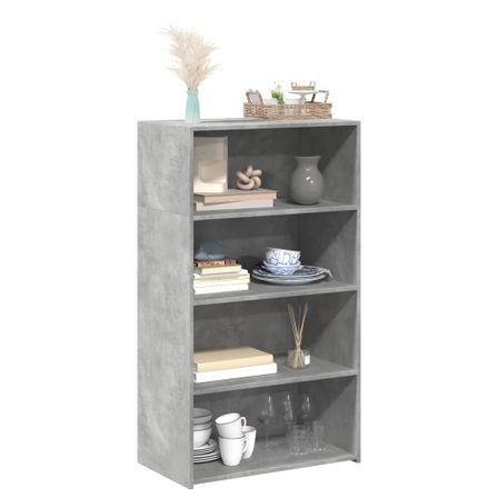 Buffet haut gris béton 70x41x124 cm bois d'ingénierie