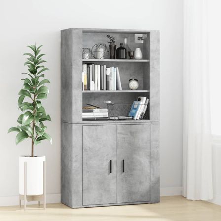 Buffet haut Gris béton Bois d'ingénierie 5