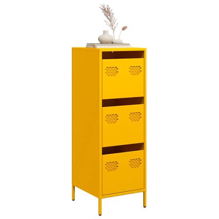 Buffet haut jaune moutarde 39x35x103,5 cm acier