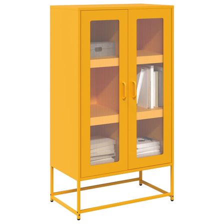 Buffet haut jaune moutarde 68x39x123 cm acier